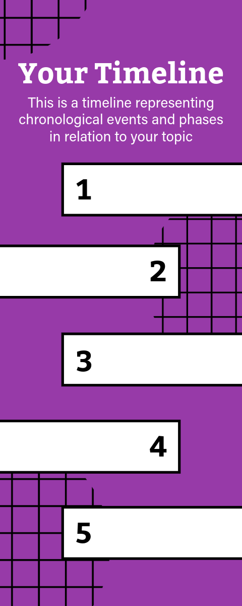 Purple and White Bold Timeline Infographic