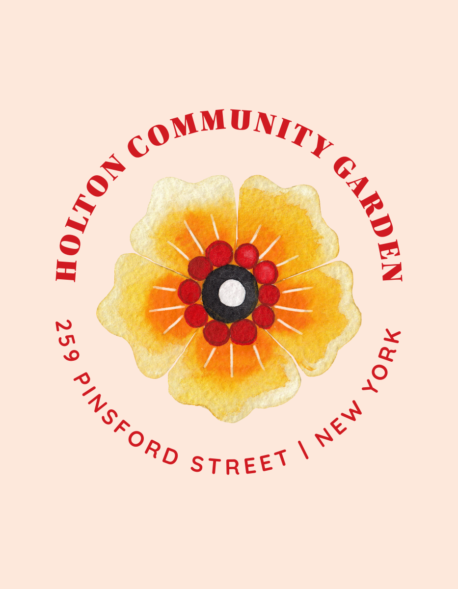 Red, Yellow and Pink Community Garden T-Shirt Design