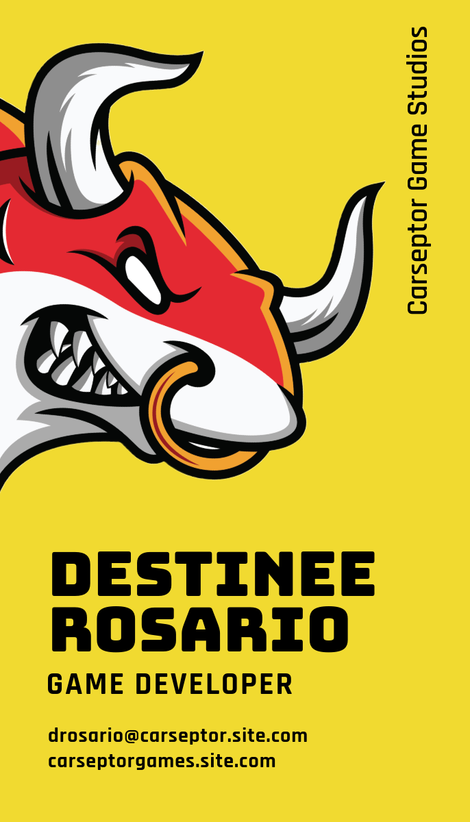 Yellow & Black Game Studio Business Card