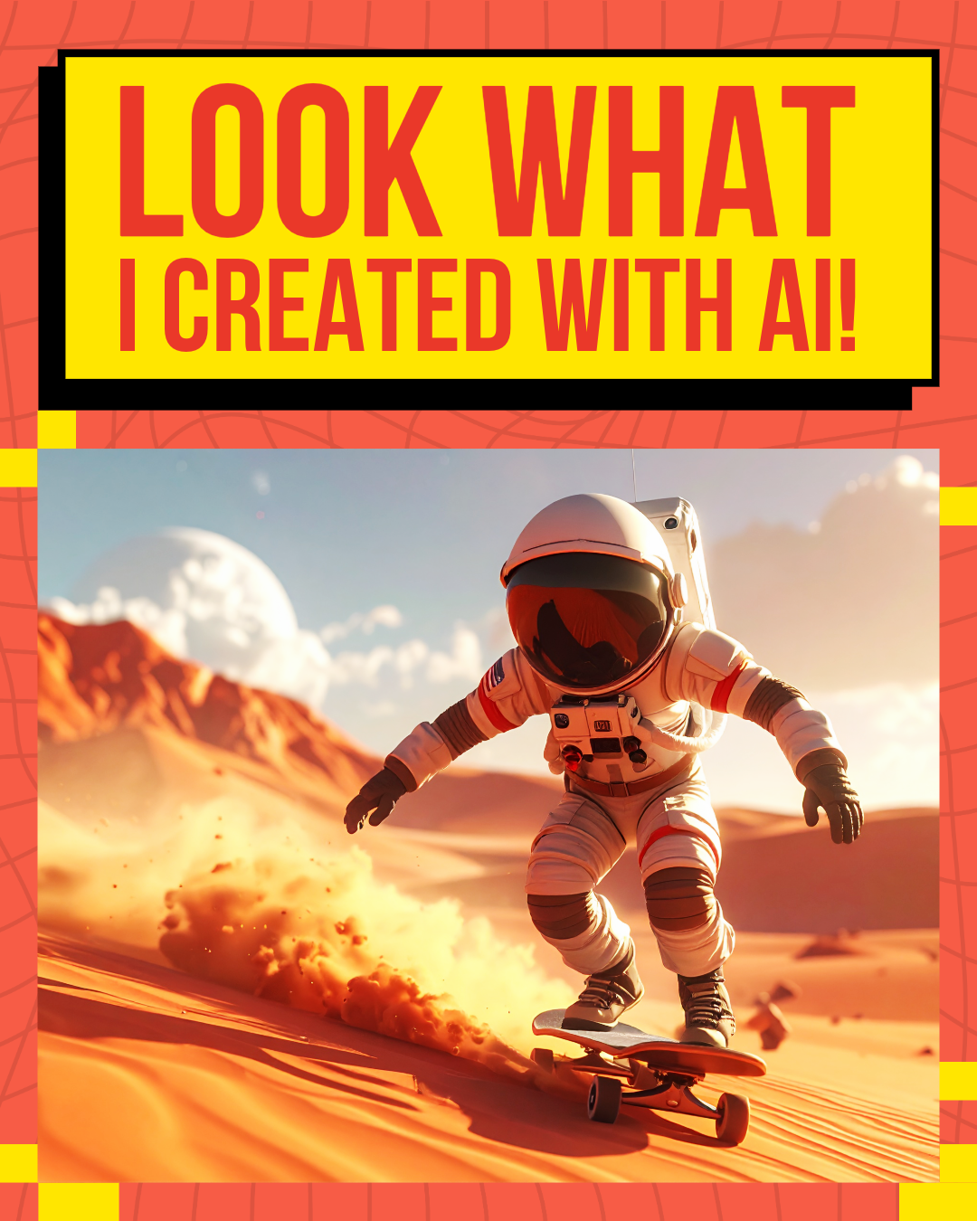 Orange and Yellow Custom AI Image Instagram Portrait Post