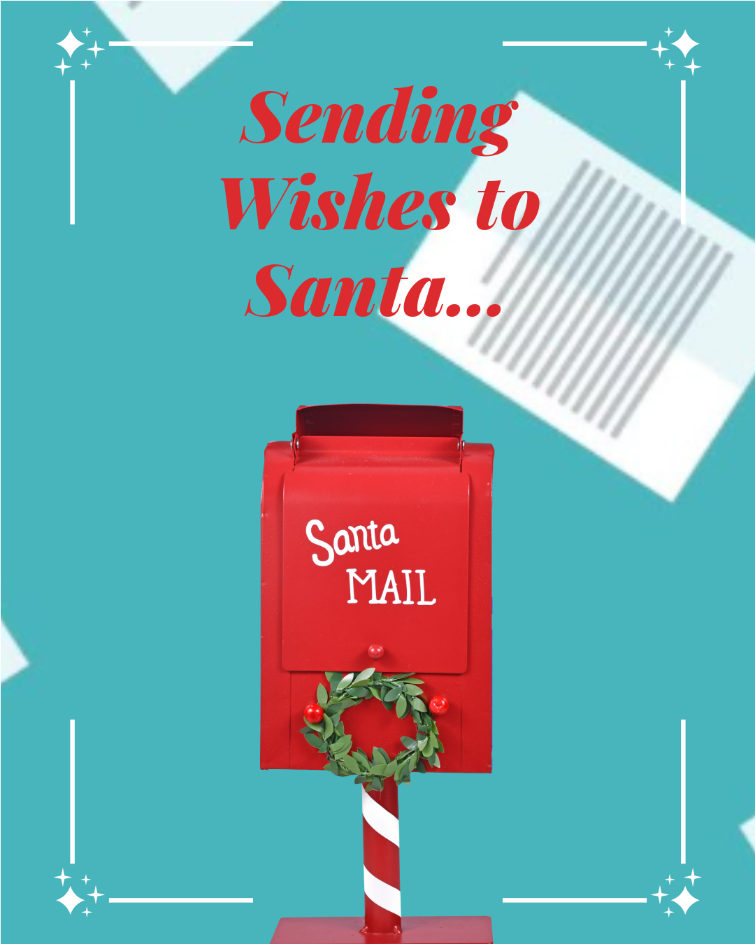 Blue And Red Letter To Santa Instagram Portrait Post