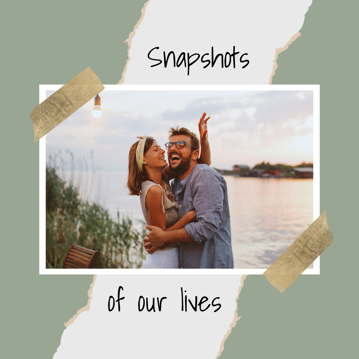 Green ANd Grey Collage Photo Album Cover Instagram Square