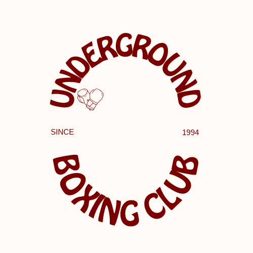 Logo club de boxe beige et rouge