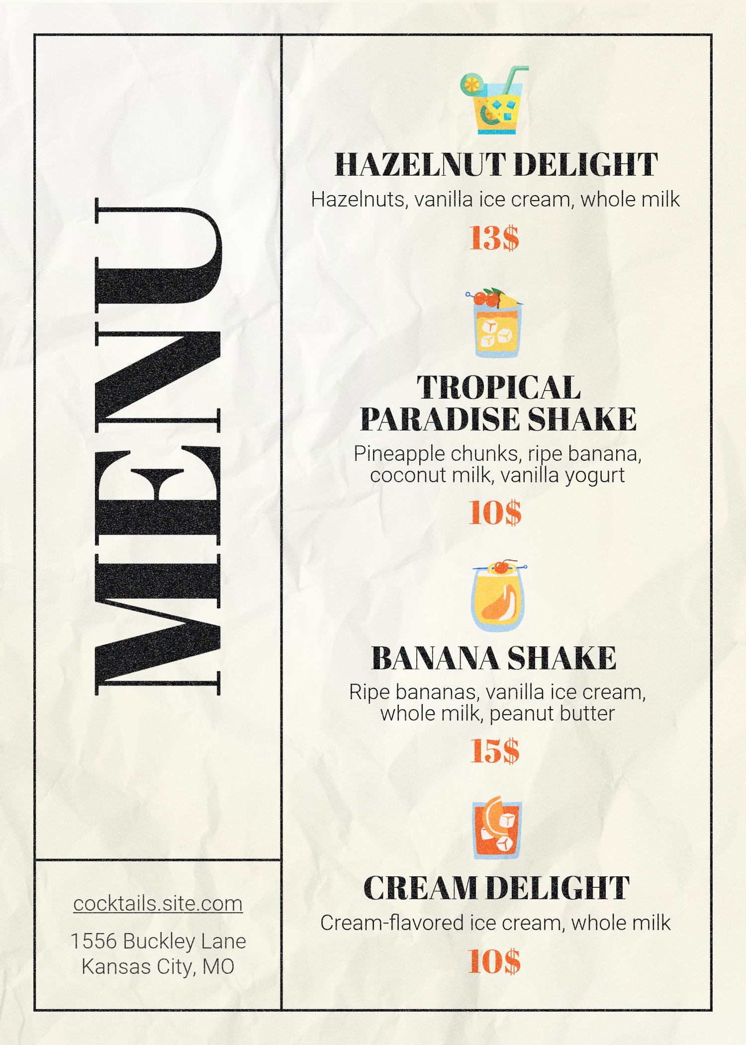White and Dark Black Menu Menu