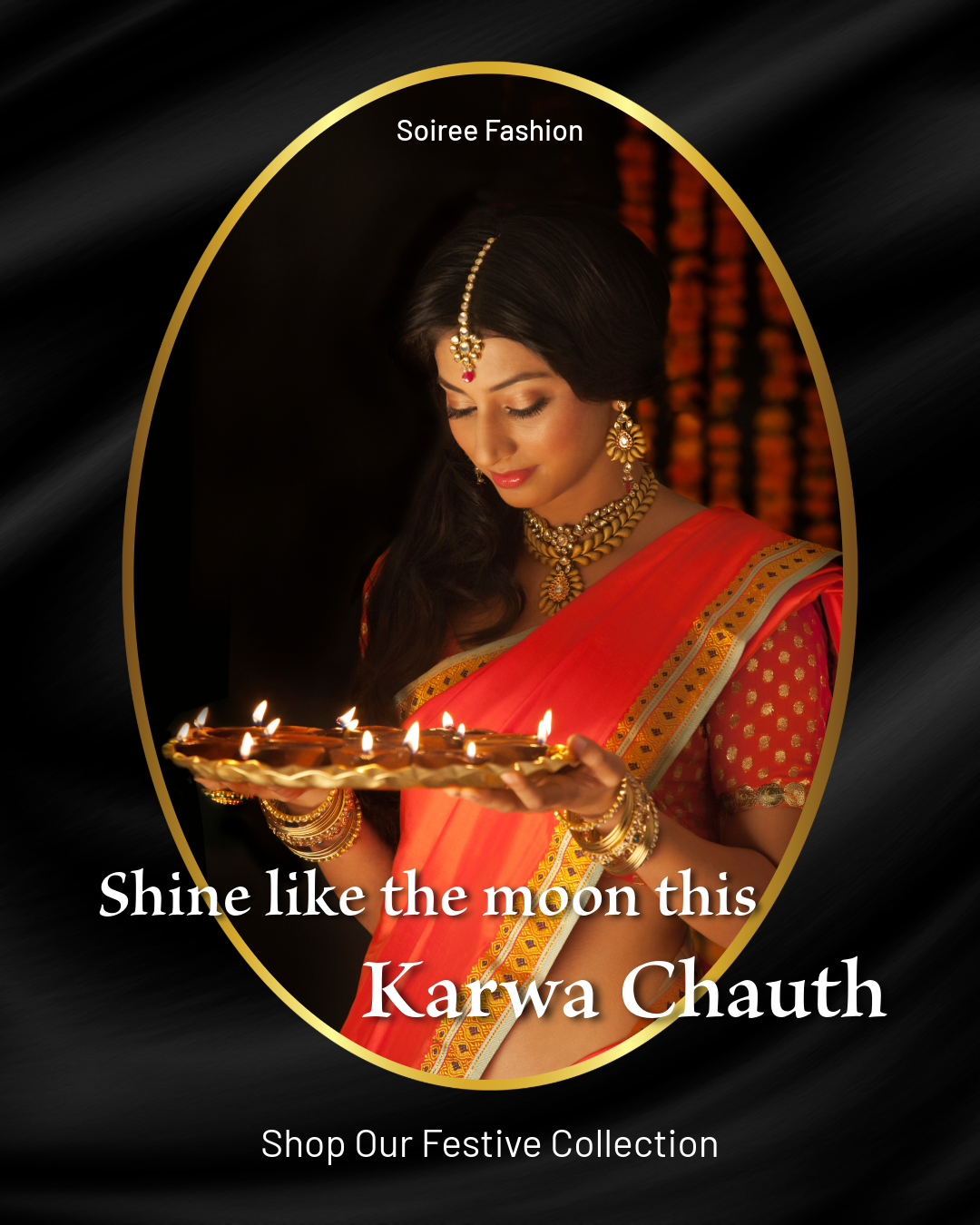 Red and Black Karwa Chauth Instagram Feed Ad