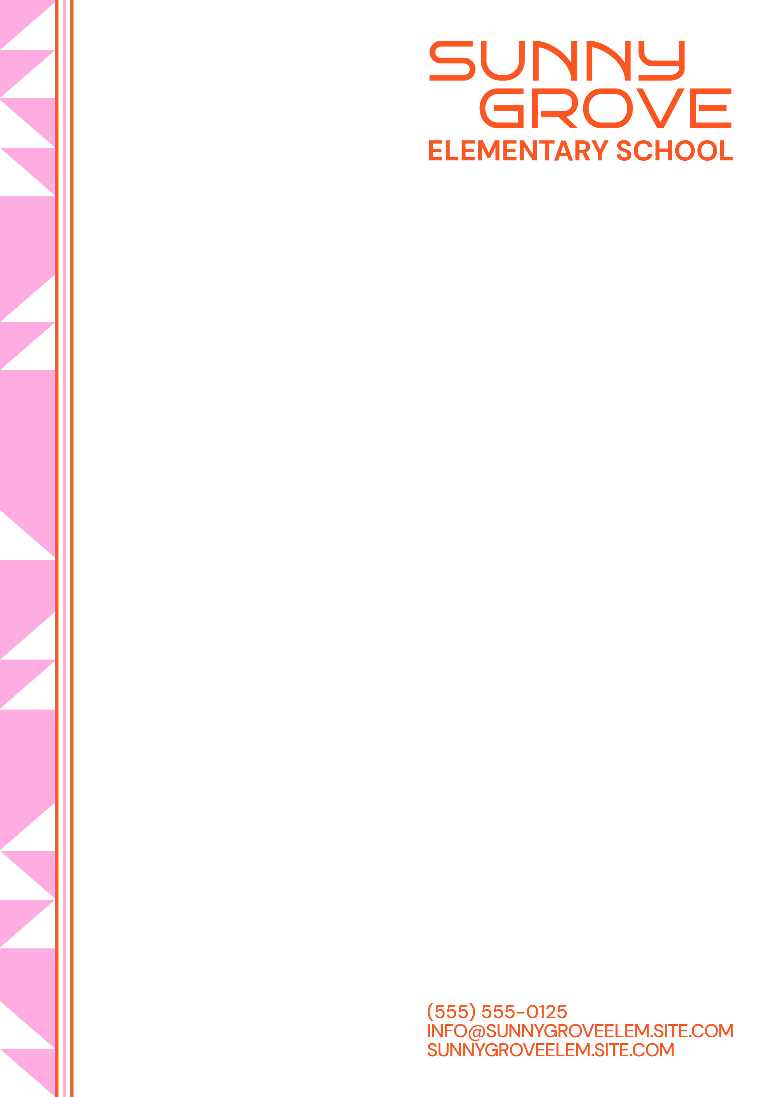 Bright Red and Pink Elementary School Letterhead