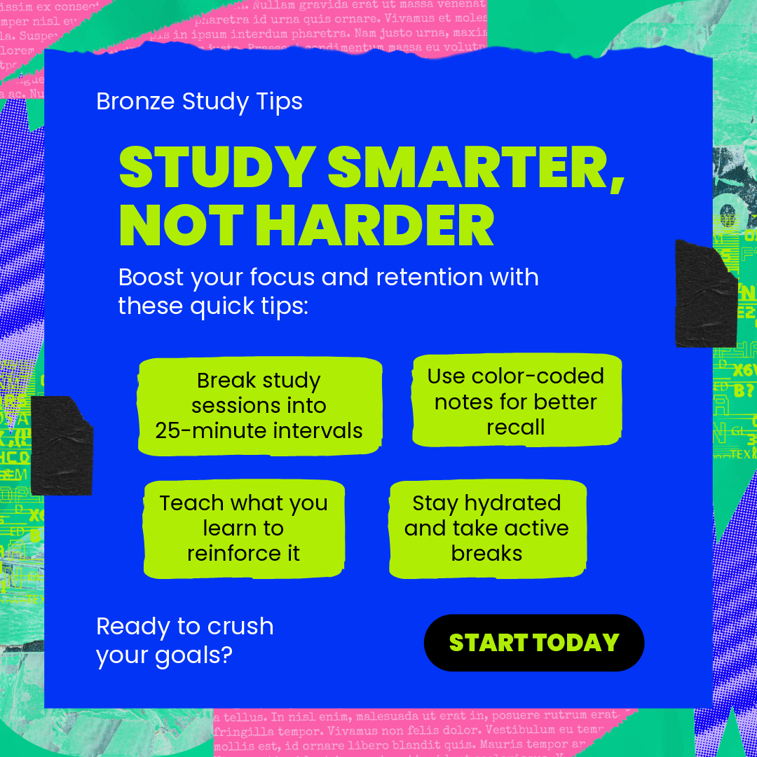 Blue And Green Study Tips Instagram Square Post