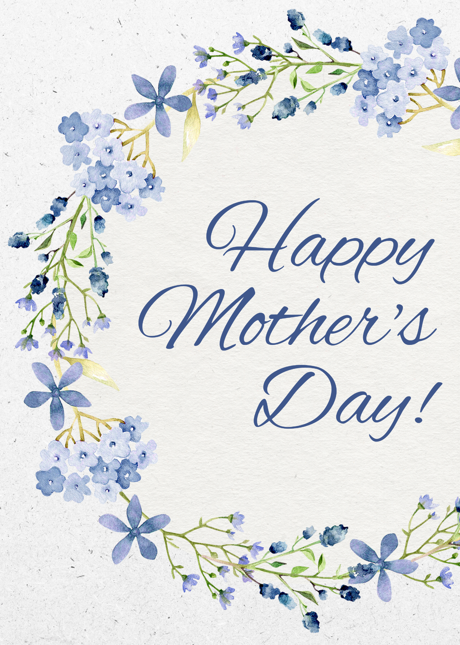 Blue and Light Grey Mother’s Day Card