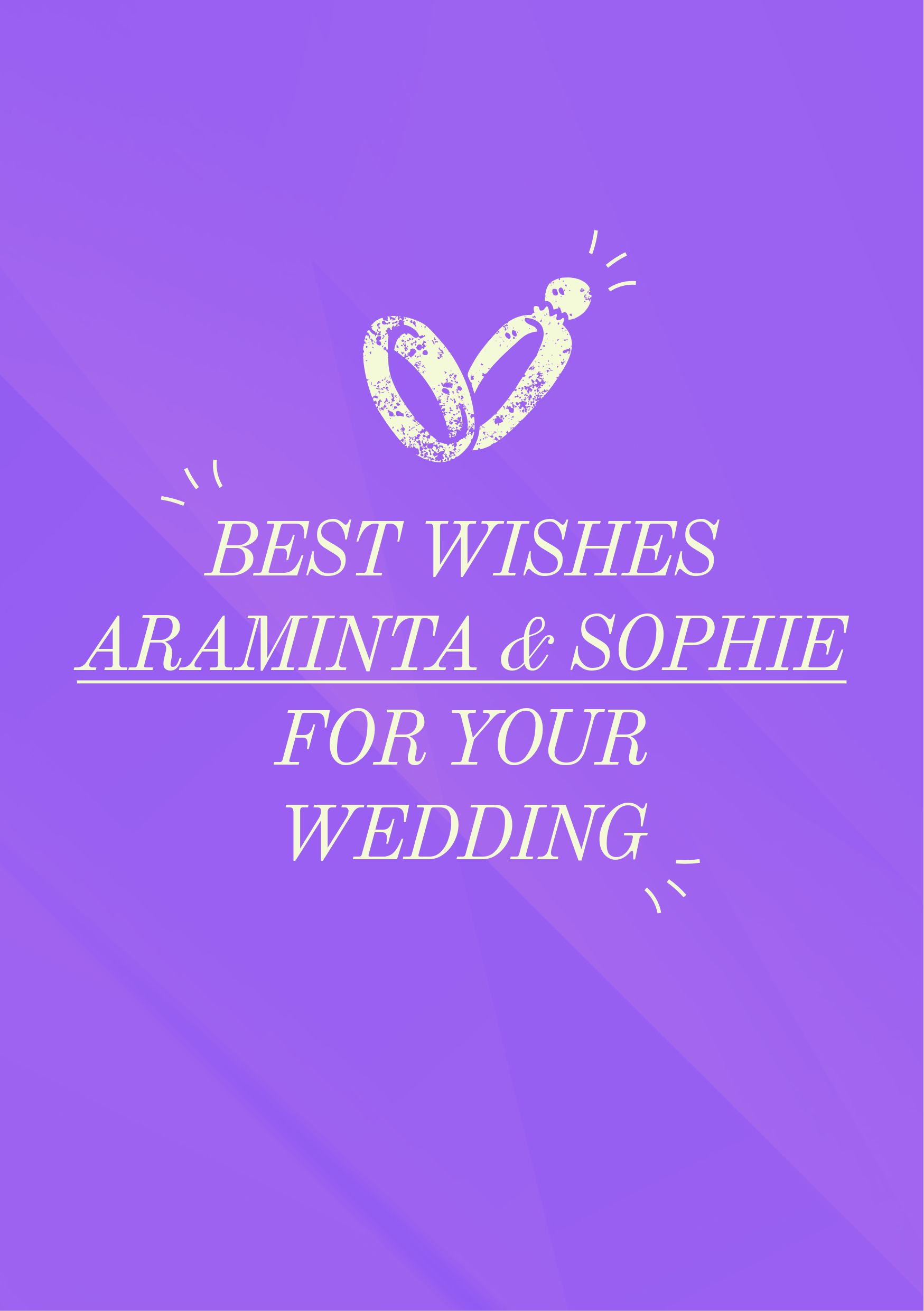 Purple and White A5 Wedding Congratulations Business Greeting Card