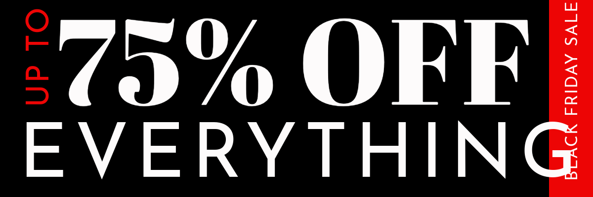 Red Black & White 75% Off Everything Black Friday Email Header