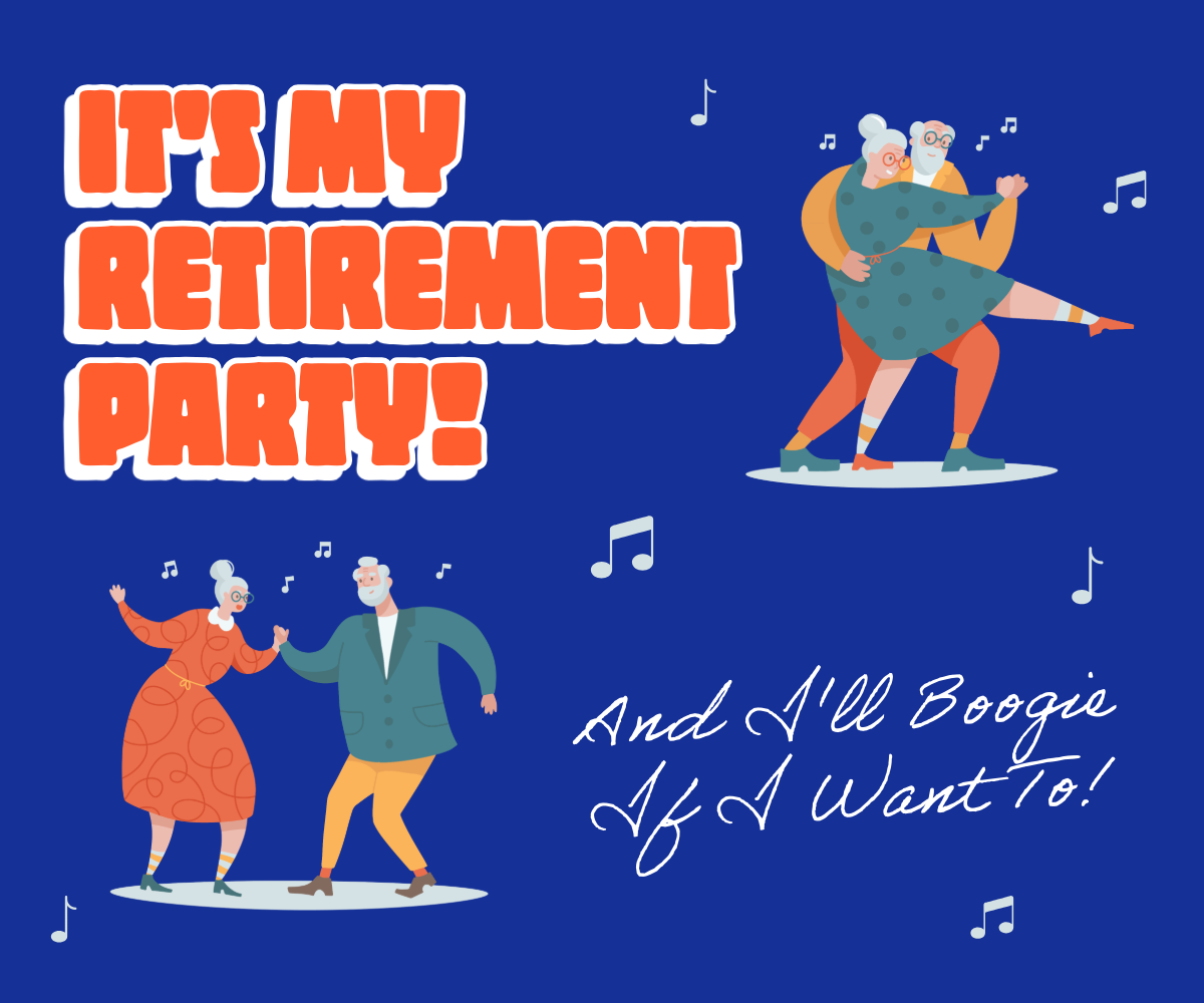 Blue and Orange Retirement Party Web Banner