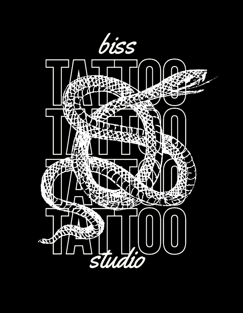 Black and White Tattoo Studio T-shirt Design