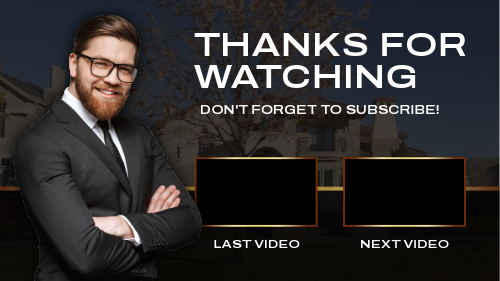 Black and Gold Real Estate Youtube Video End Card