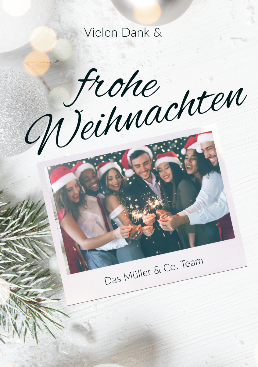 White and Beige Office Holiday Christmas Card