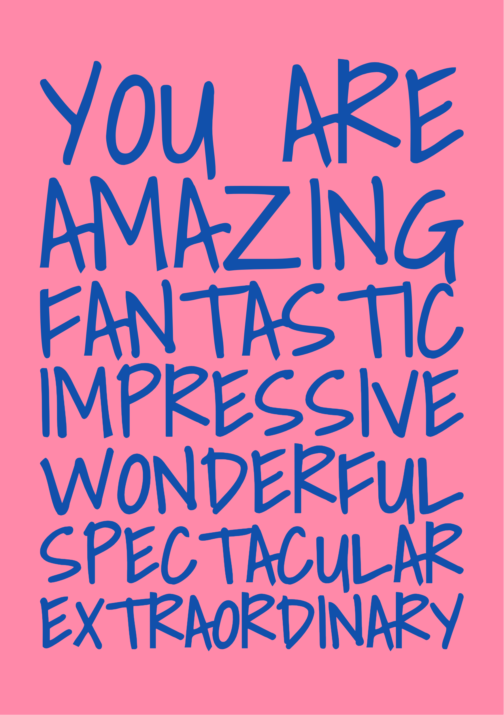 Blue and Pink Birthday Greeting Card