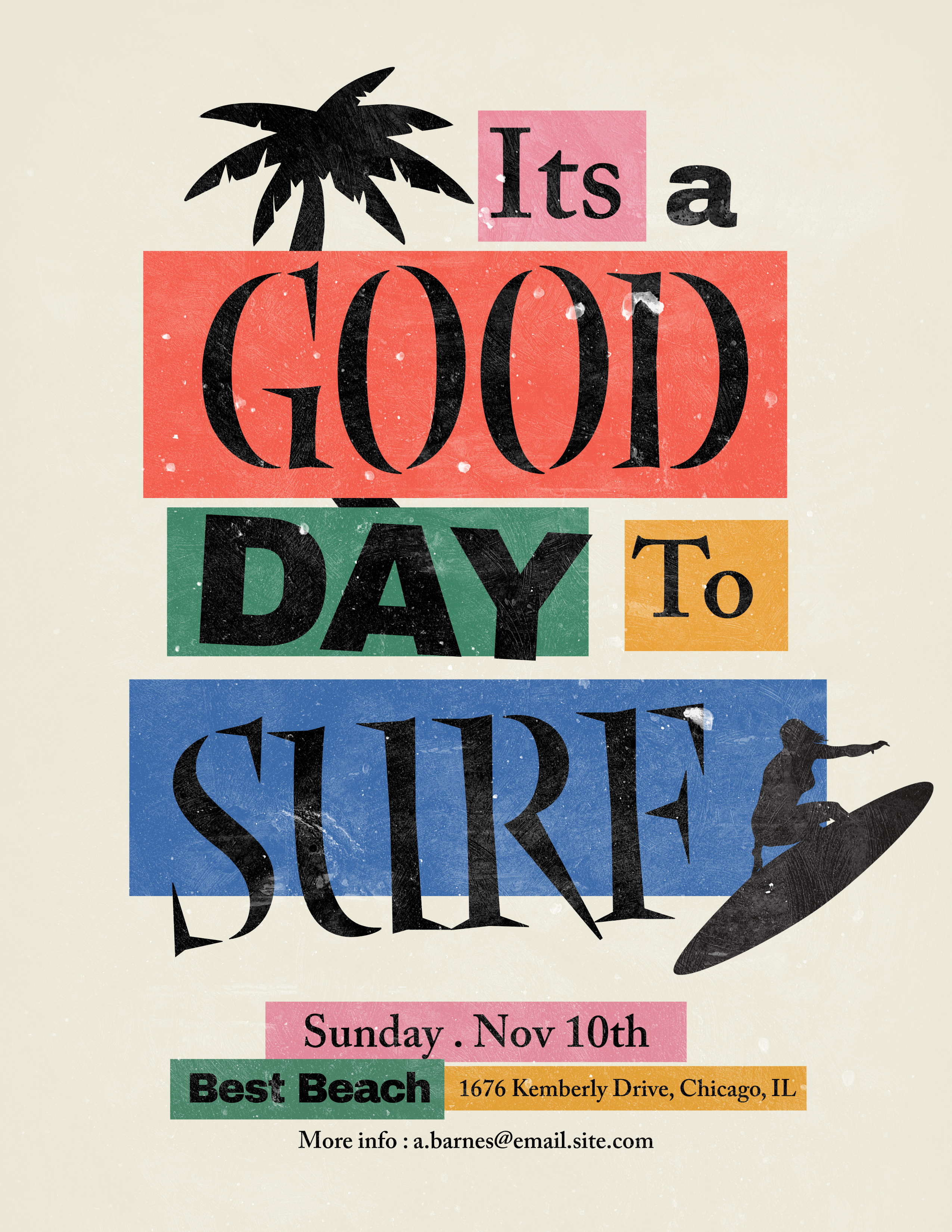 Colorful Edgy Surfing Event Flyer