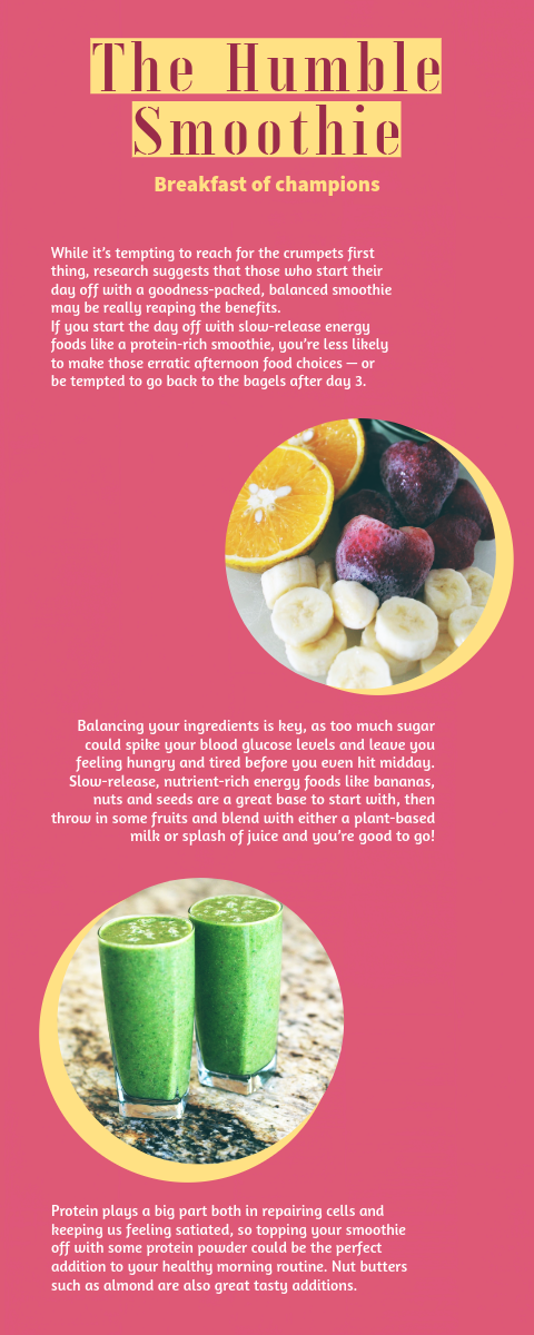 Pink Yellow & Green The Humble Smoothie Health Infographic