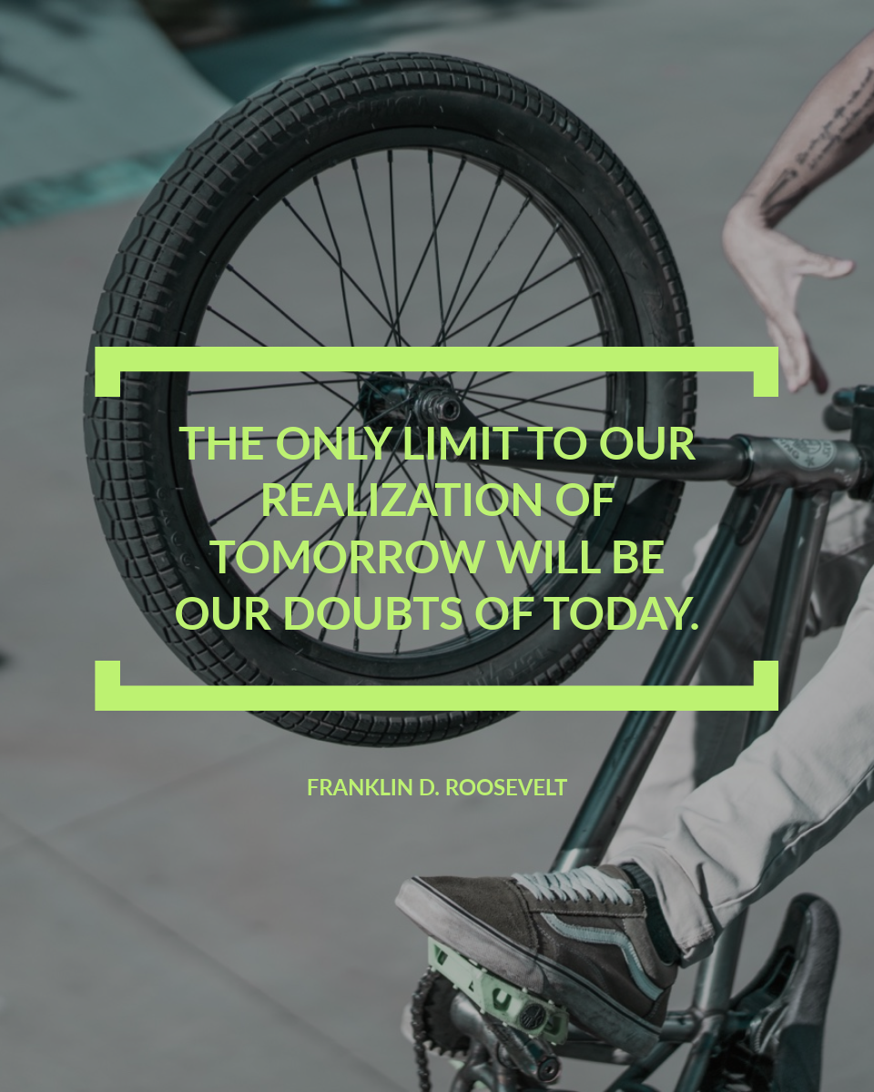 Grey And Green Toned Motivation Quote Instagram Portrait