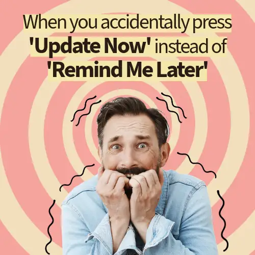 Yellow And Pink Phone Update Meme