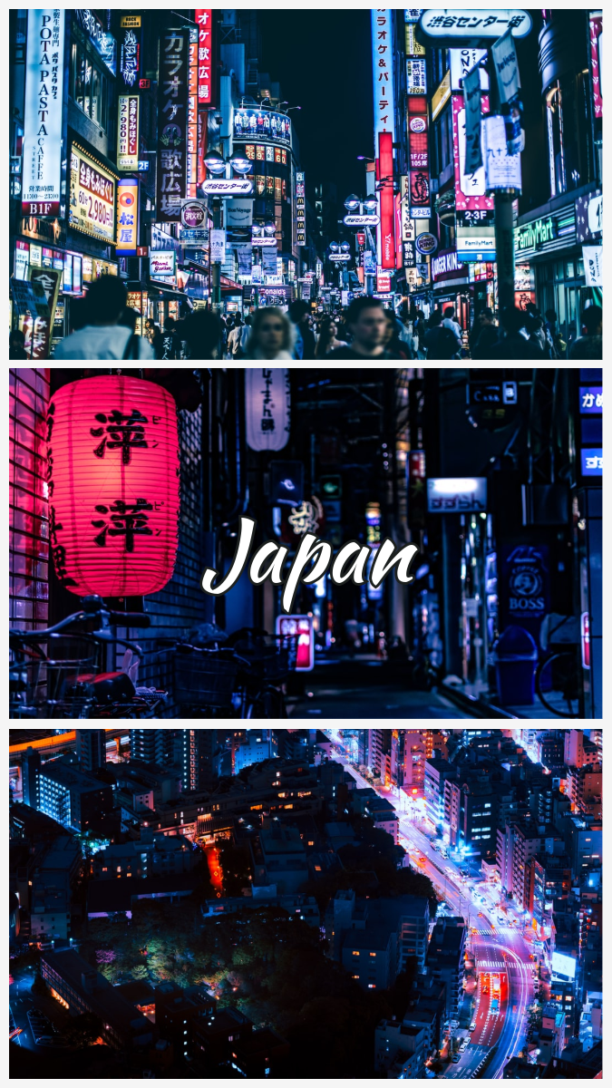 Japanese City at Night Smart Phone Wallpaper