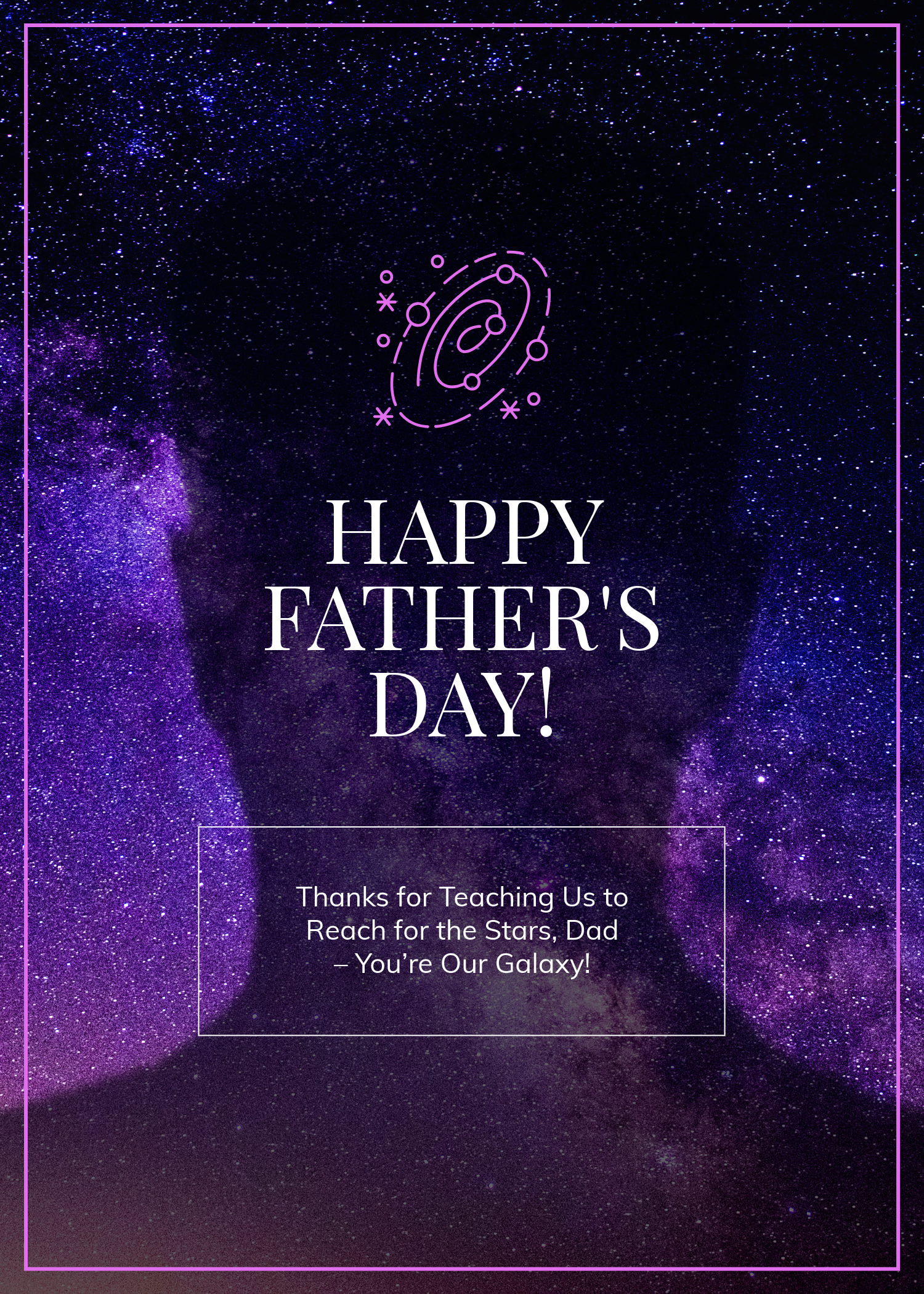 Purple Father's Day Greeting Card