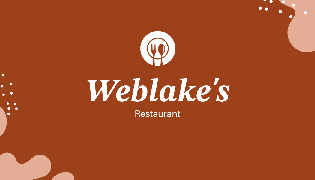 Brown And White Restaurant Business Card