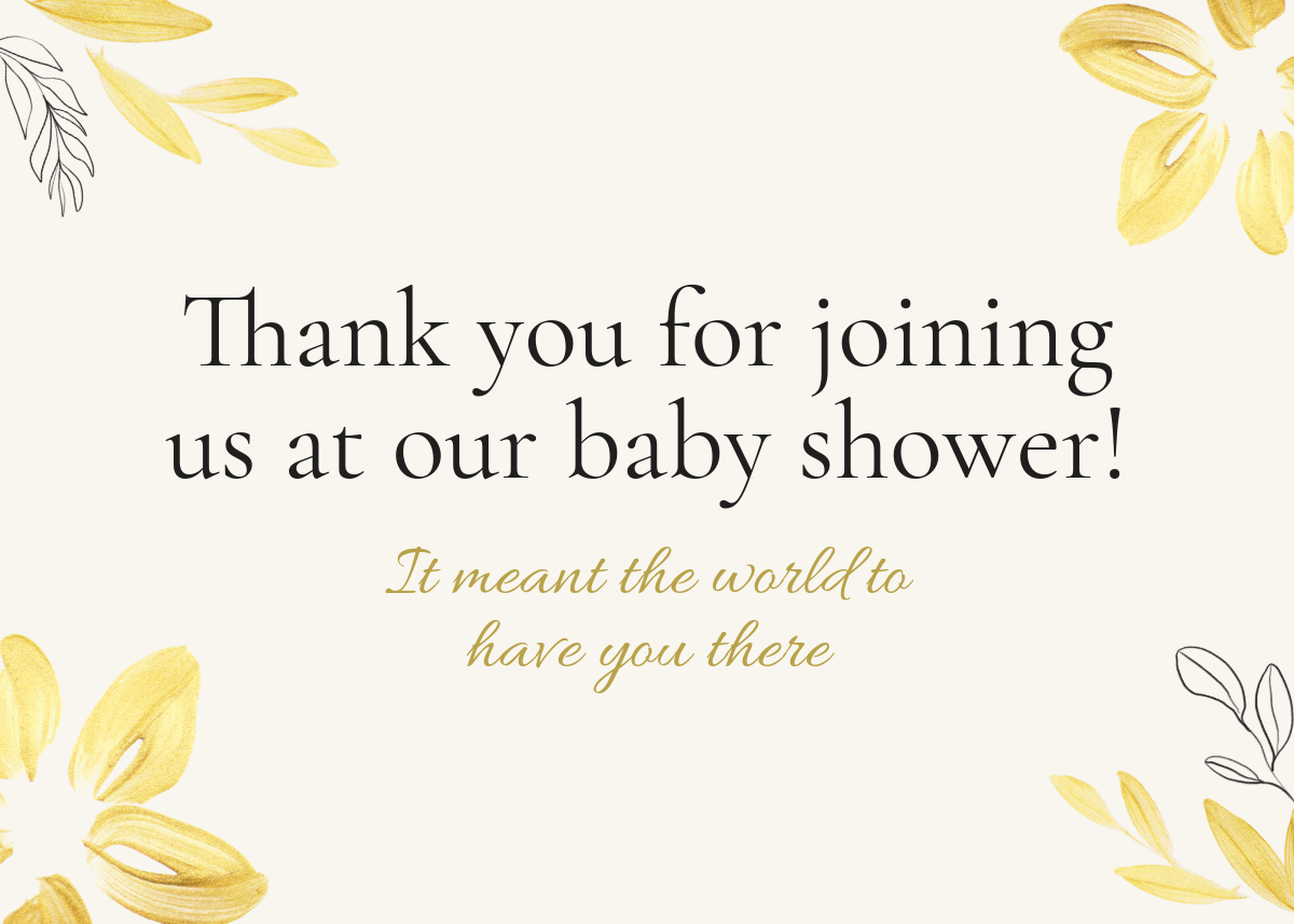 Yellow, Grey and White Baby Shower Thank You Card
