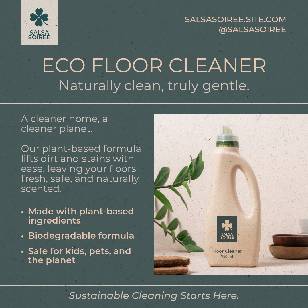 Green and Beige Eco Floor Cleaner Facebook Post