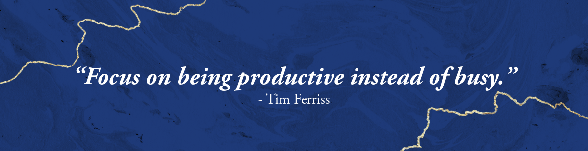 Blue Gold Productivity Linkedin Profile Cover