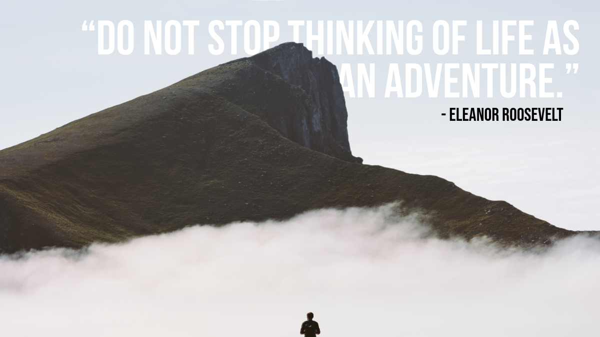 Black White & Grey Life As An Adventure Motivational Twitter Post