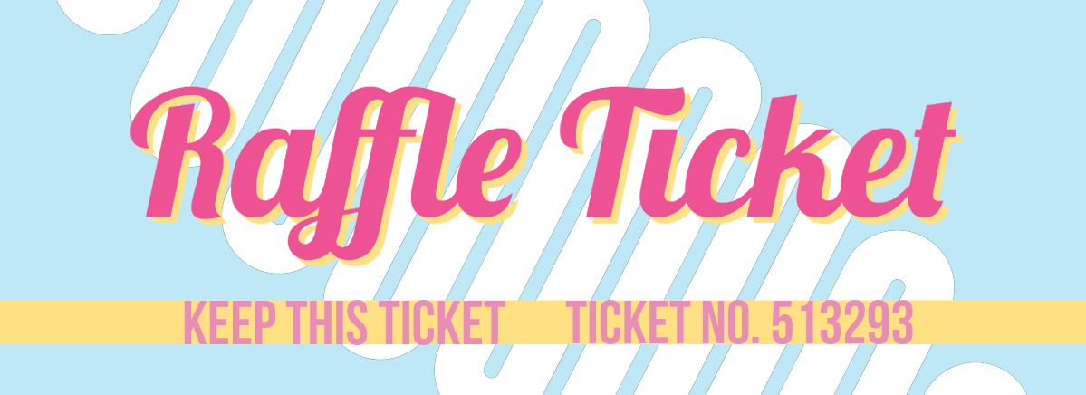 Pink and Cyan Raffle Ticket