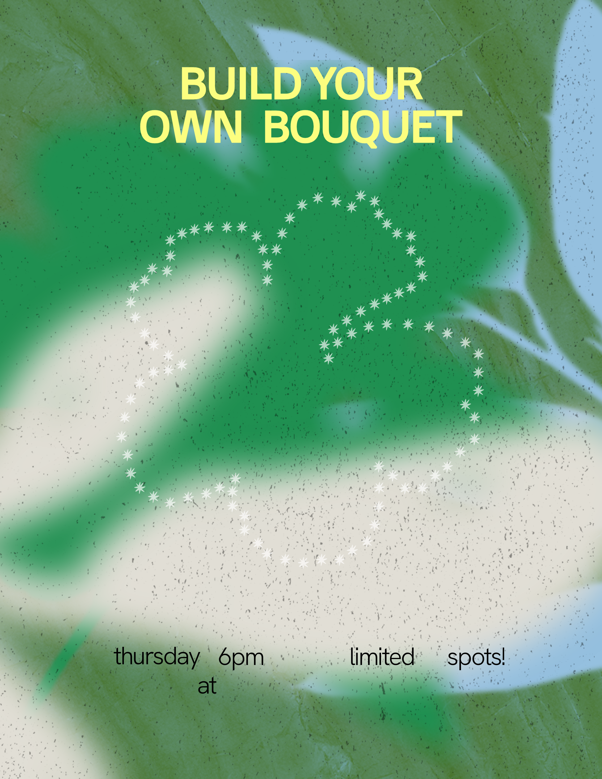 Natural and Earthy Flower Cafe Workshop Flyer