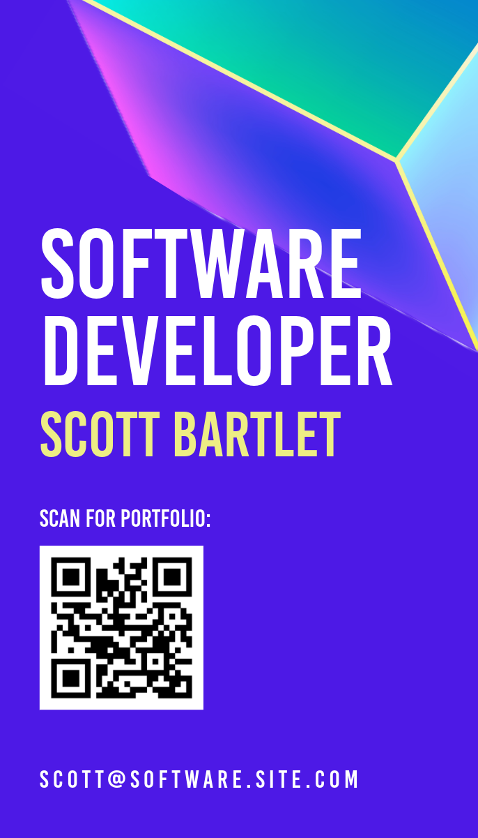 Purple and Teal 3D Gradient Business Card