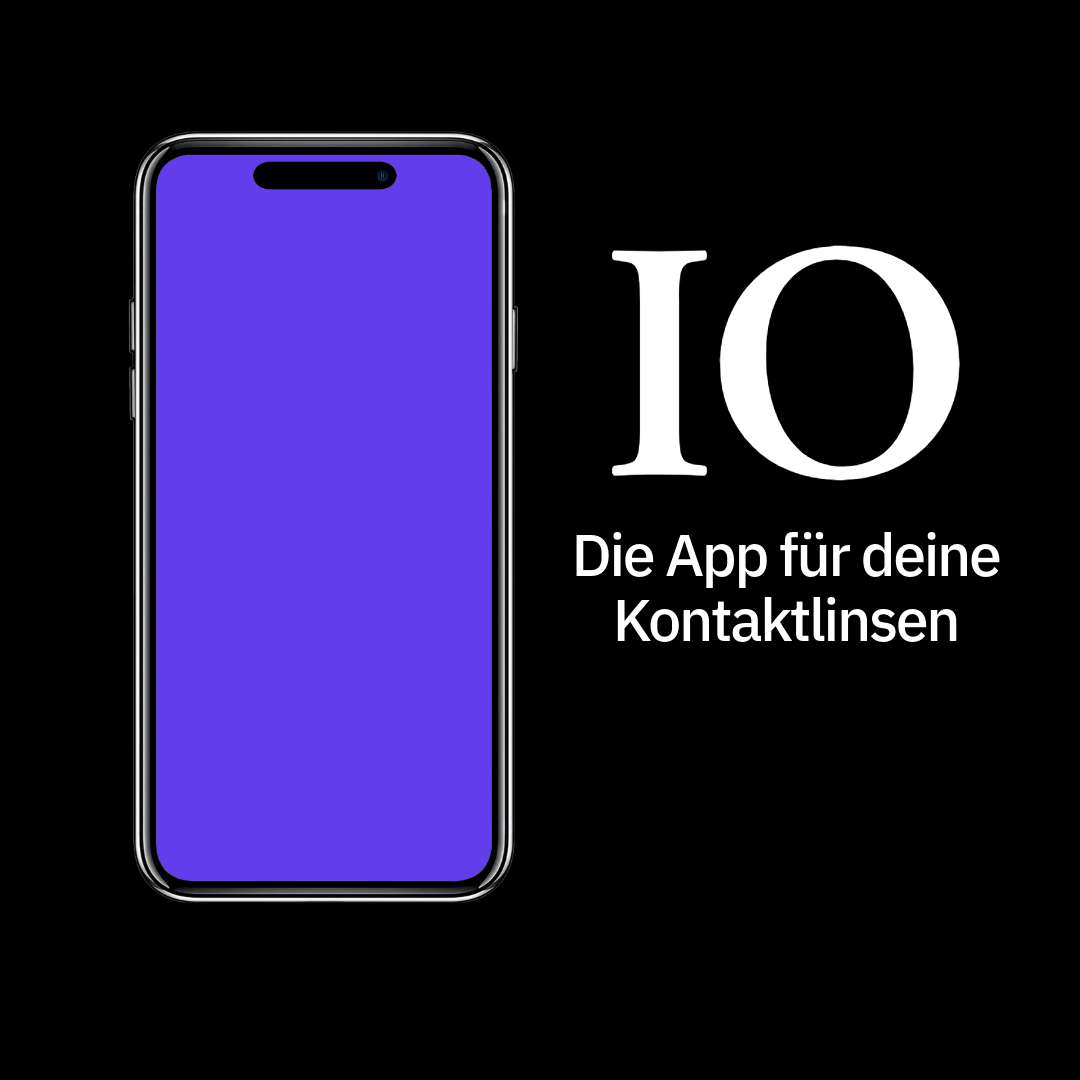 Blau und Schwarz Kontaktlinsen Augen App Software Werbung Brille Facebook Ad