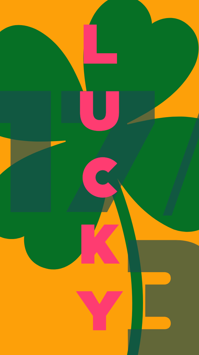 Pink & Green Graphic Lucky Clover St. Patrick's Day Wallpaper Mobile