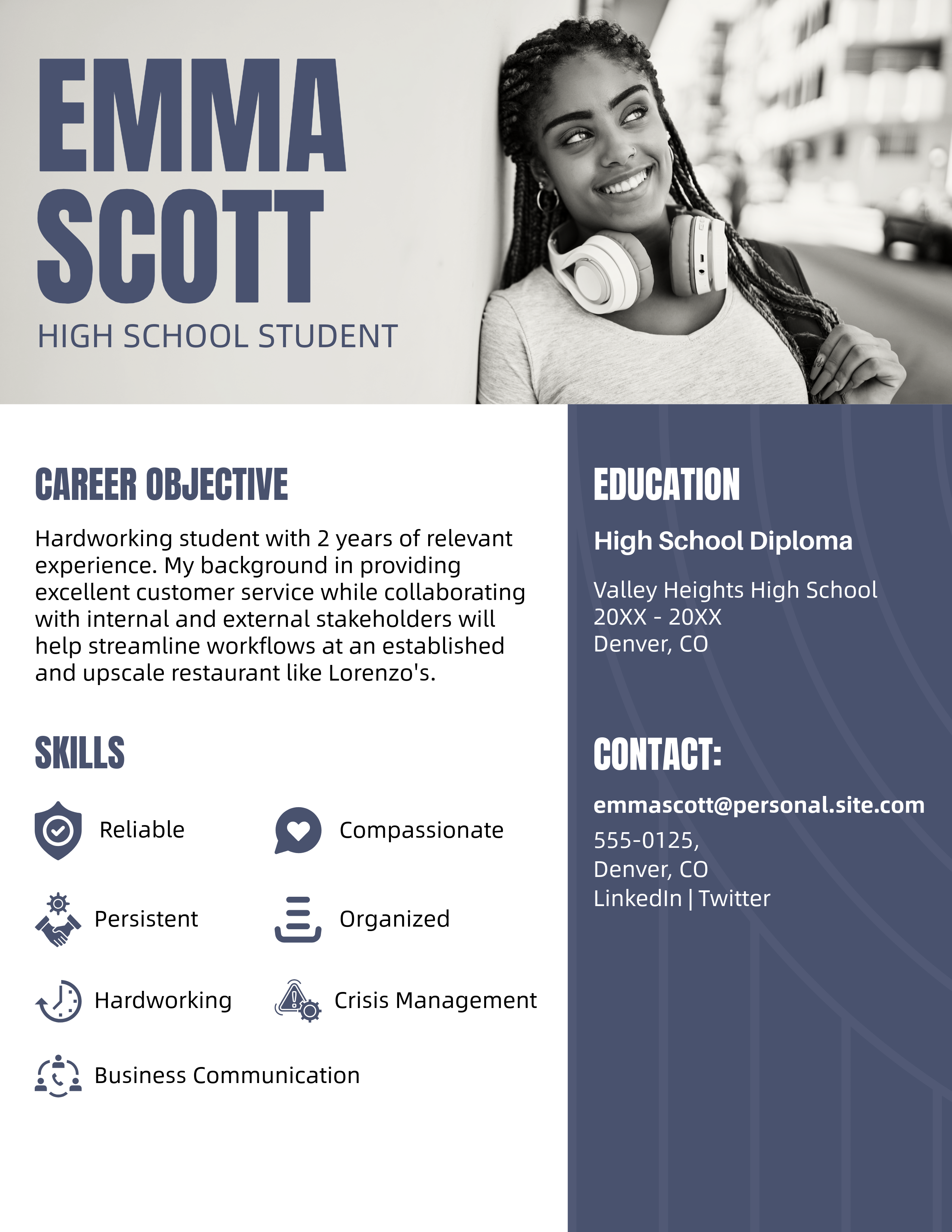 Gray High School Resume