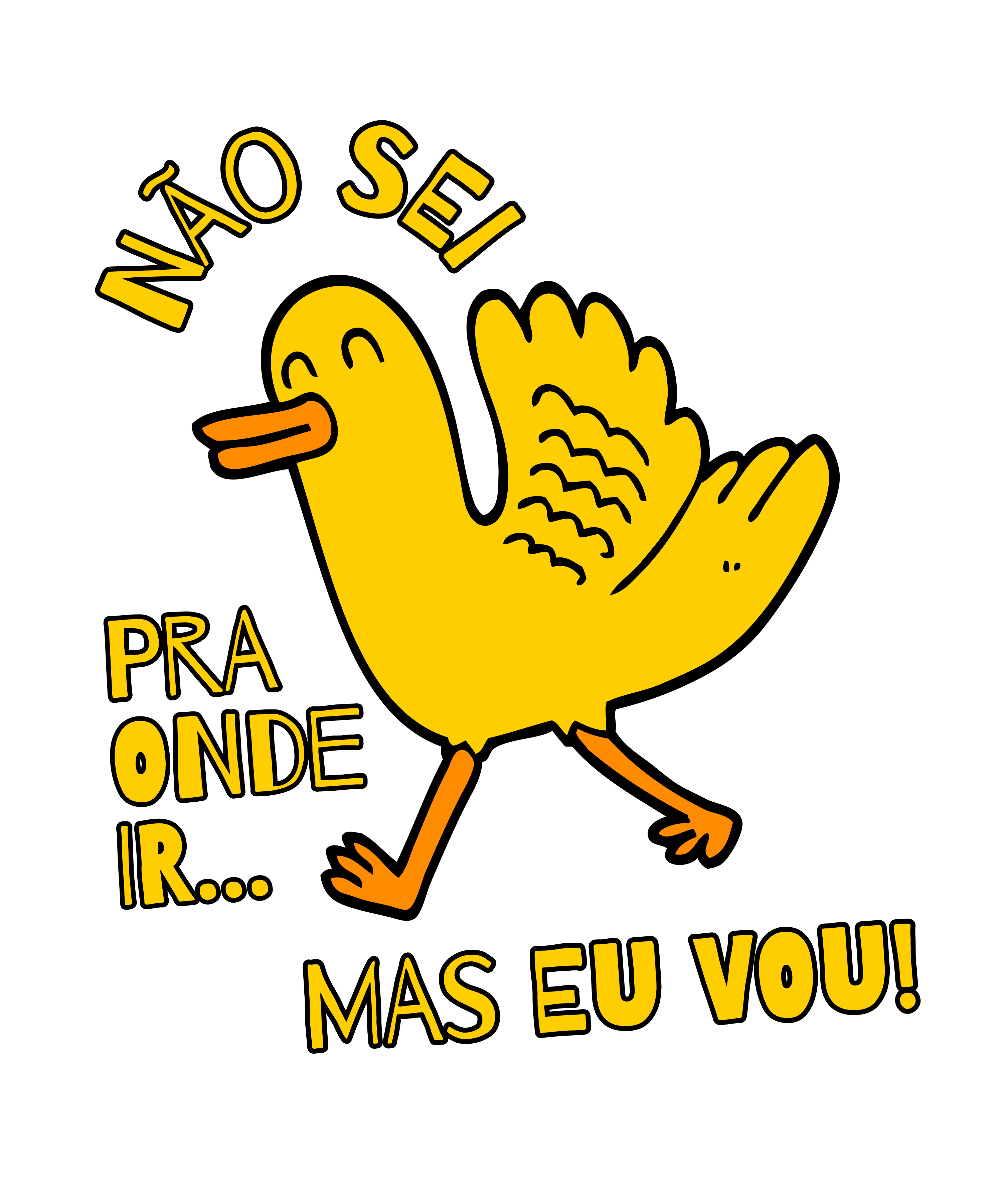 Amarelo Branco Laranja Engraçada Pato Camiseta