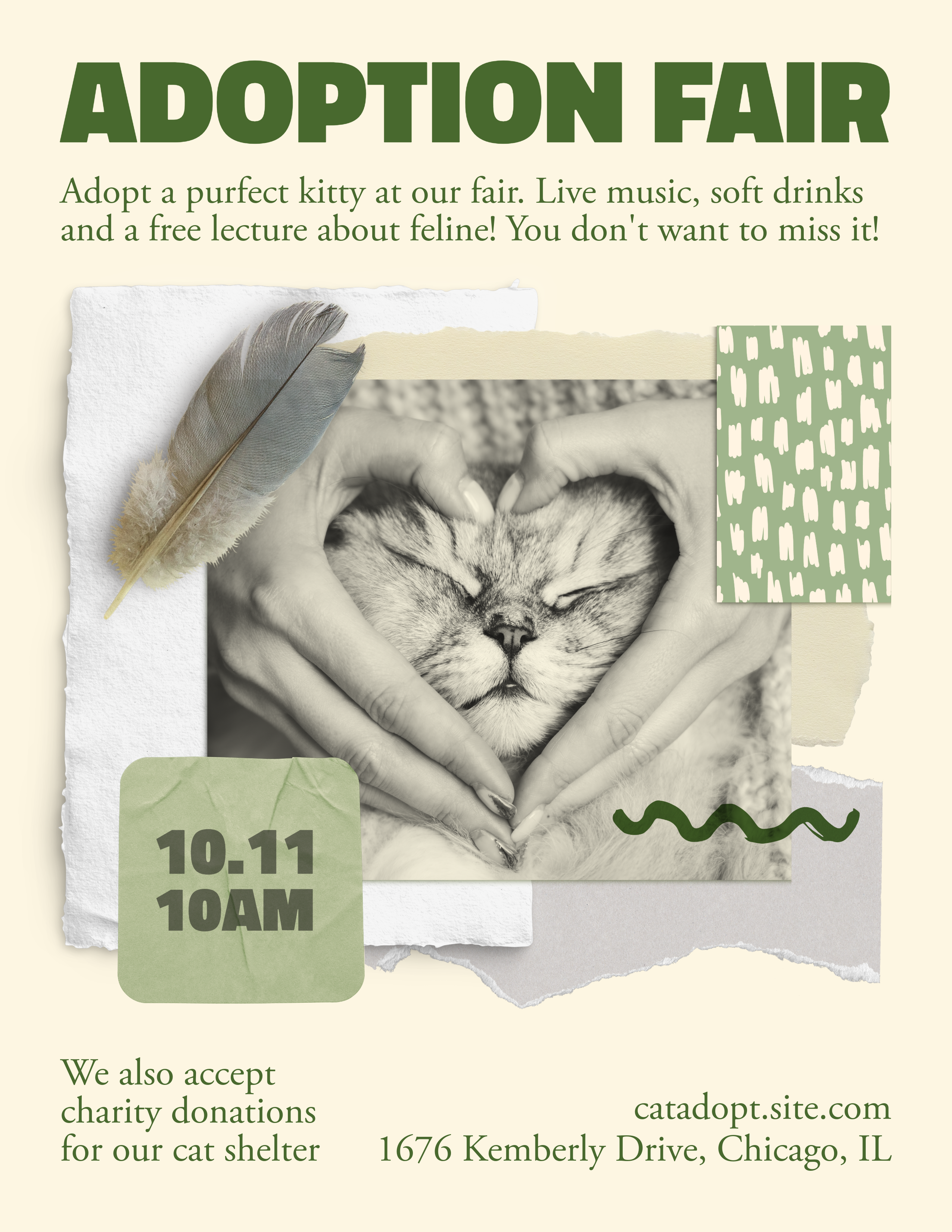 Pastel Yellow and Pastel Green Charity Event Flyer