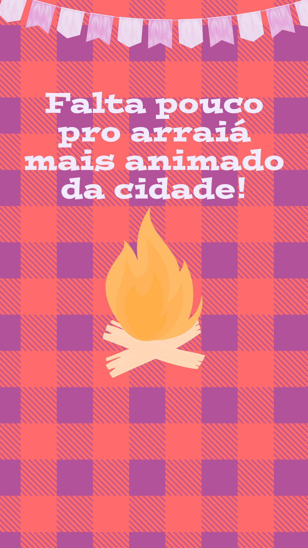 Roxo e Rosa Arraiá Stories do instagram