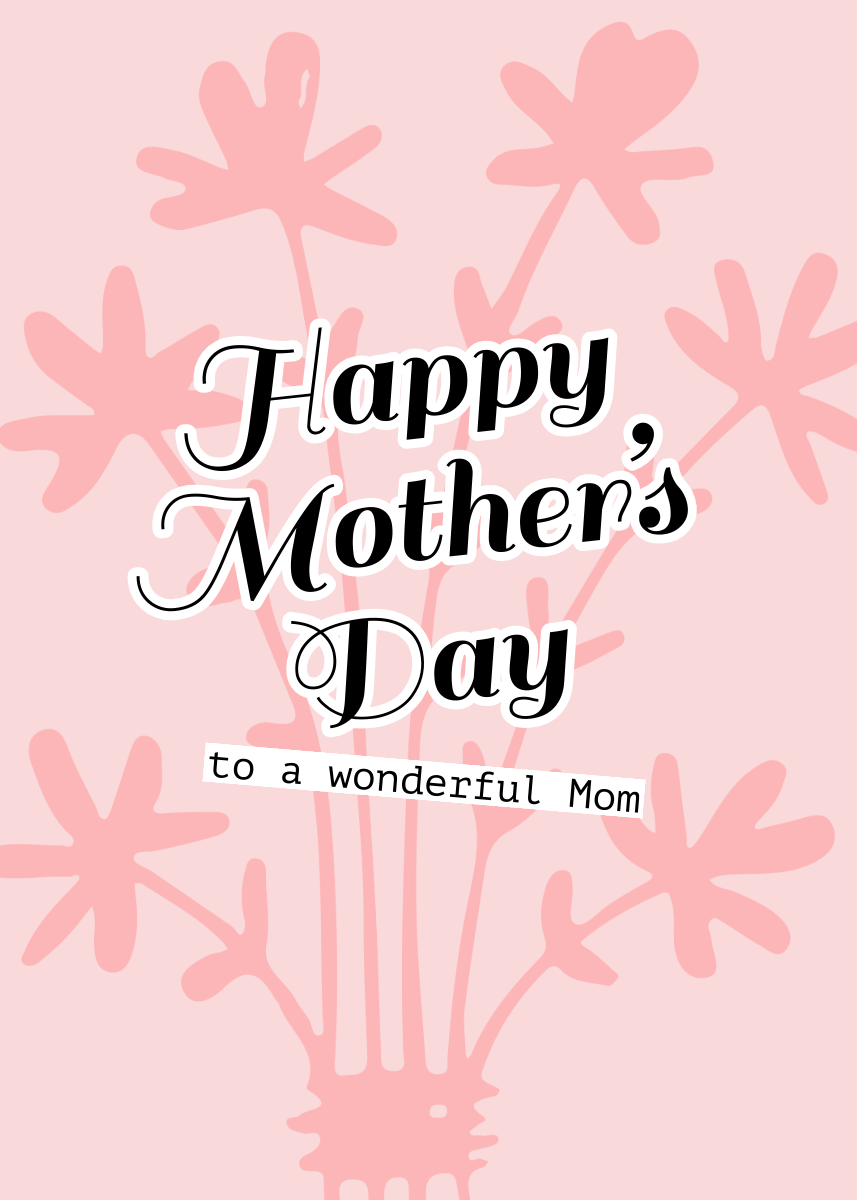 Pink and White Happy Mother’s Day Card