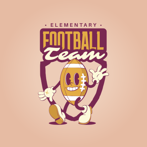 Violet and Mustard School Sports Team Logo