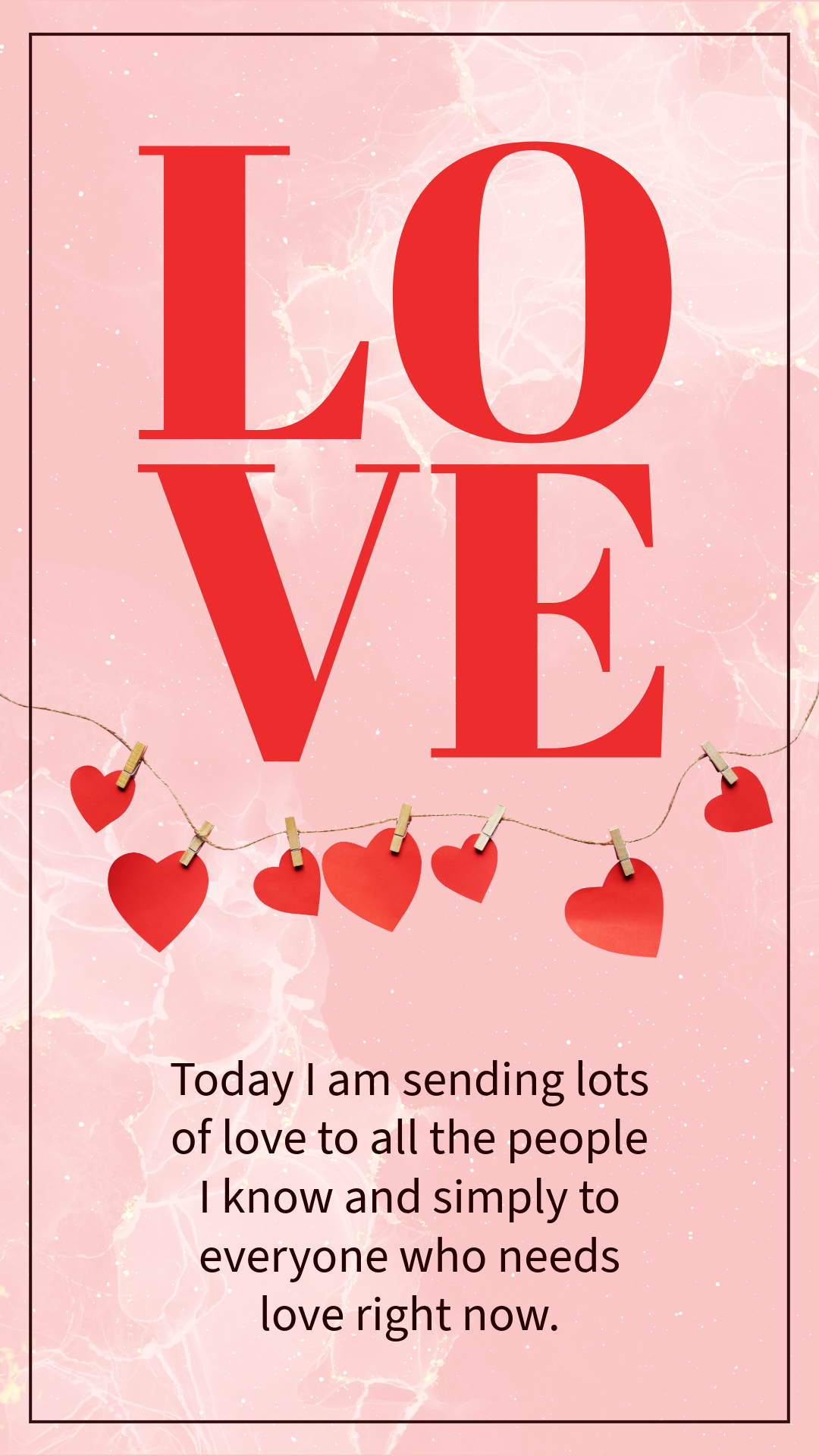 Pink And Red Love Message Facebook Story