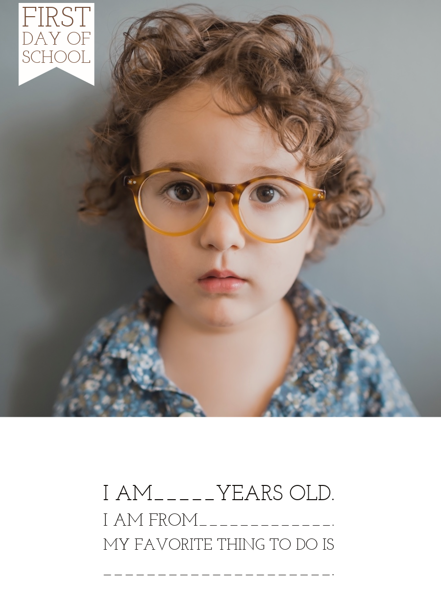 Brown And Blue First Day Of School Instagram Portrait