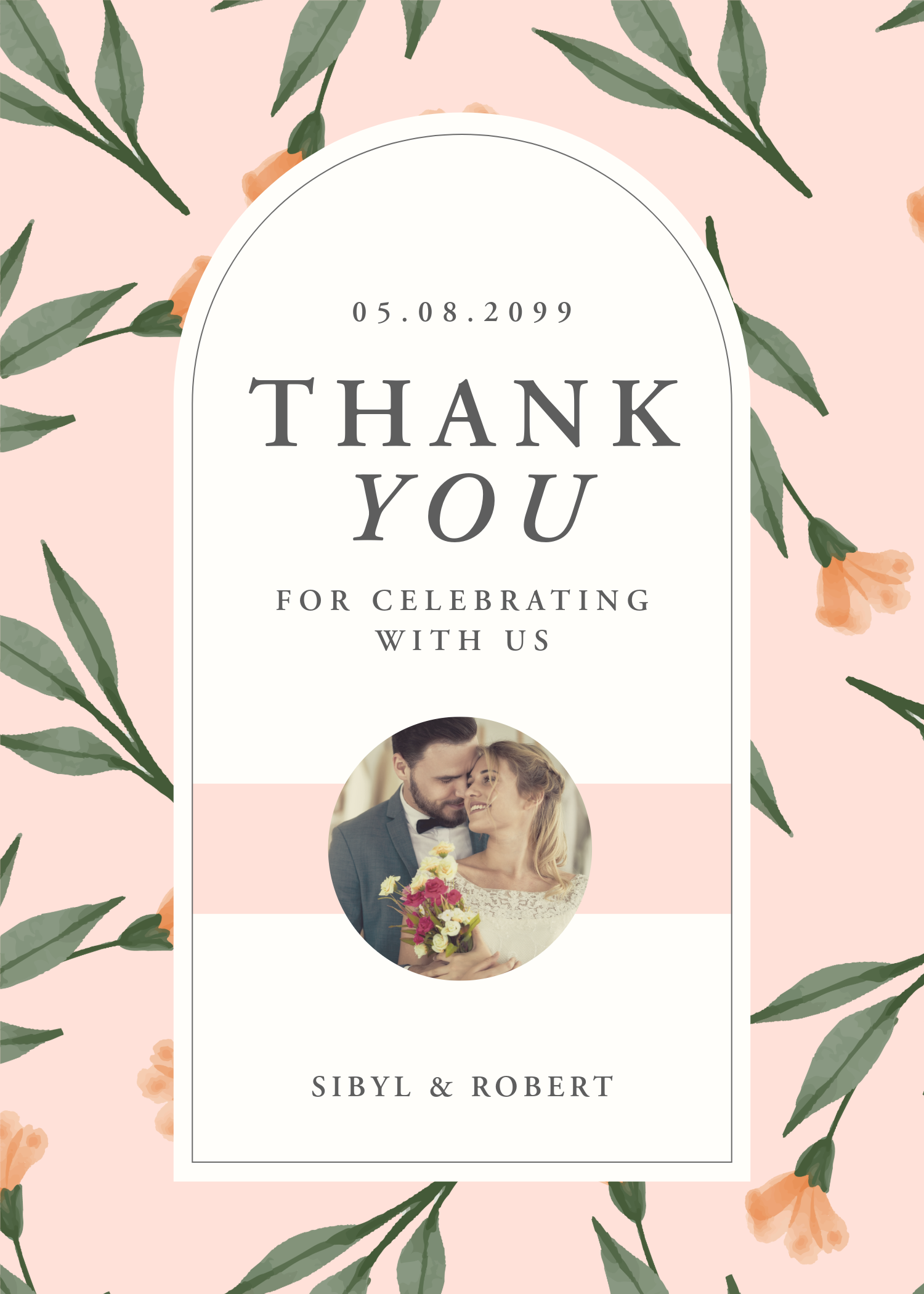 Minimal Sophisticated Wedding Thank You Card