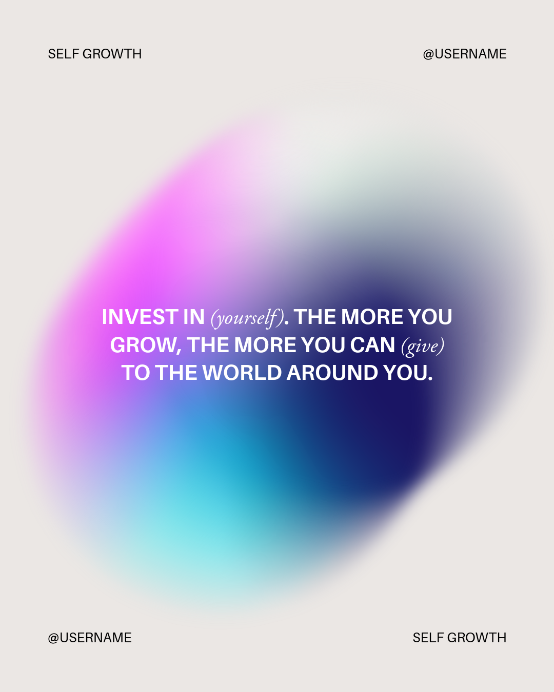 grey gradient self growth quote instagram post
