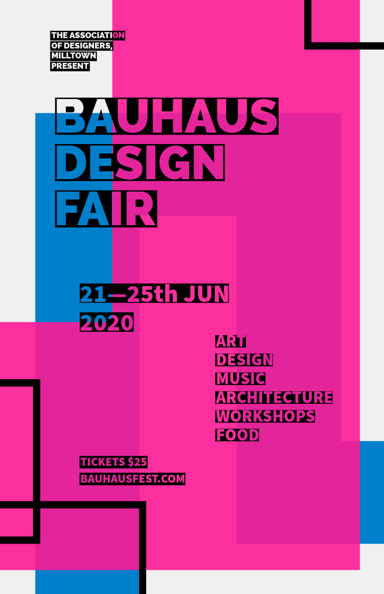 Blue and Pink Geometric Design Fair Flyer