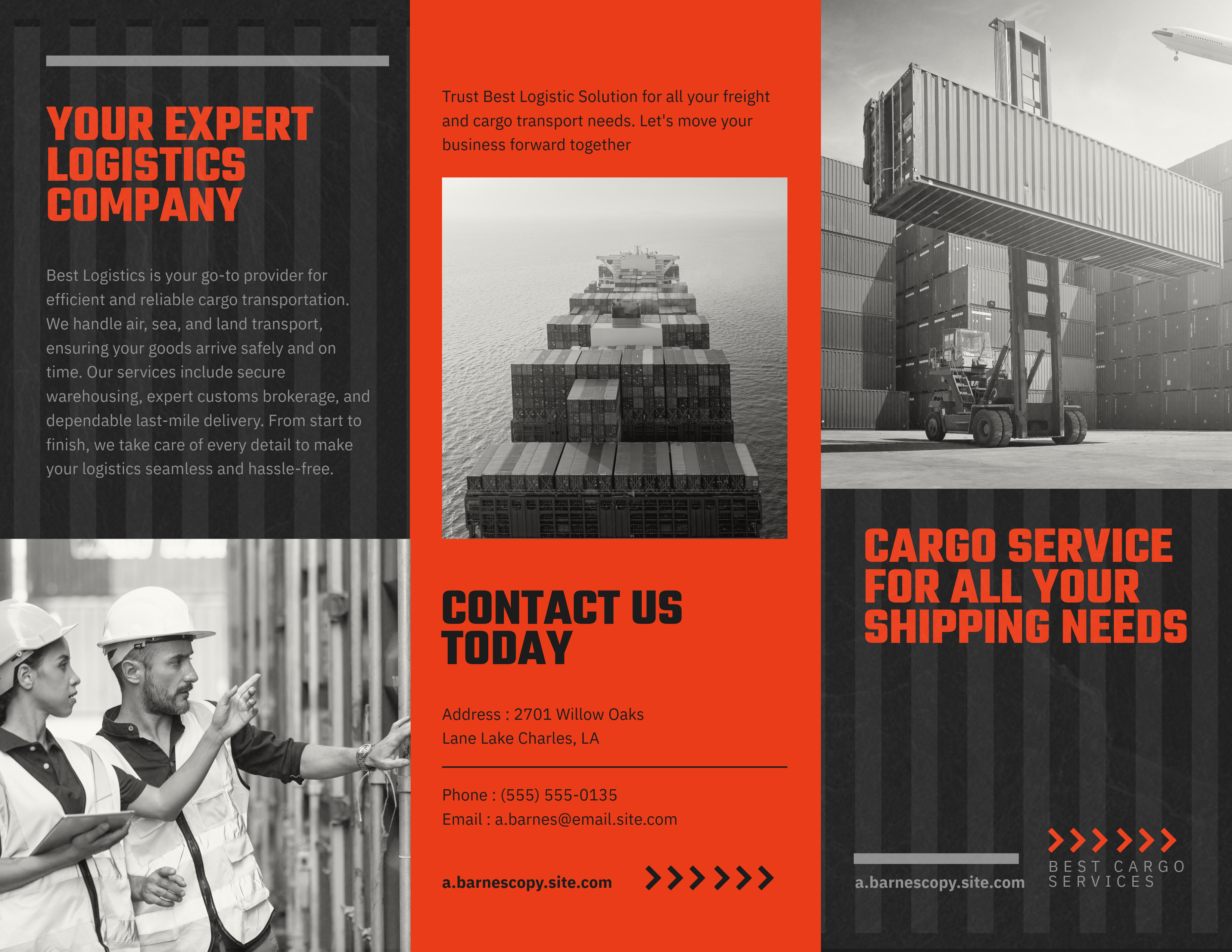 Black & Orange Cargo Service Brochure