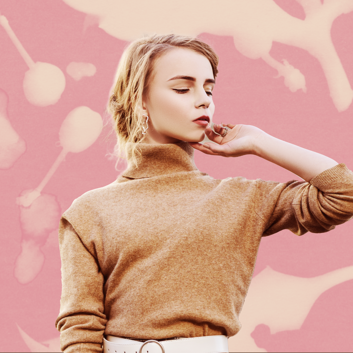 Beige Pink Creative Abstract Painting Profile Picture
