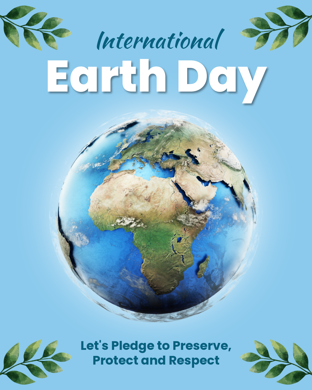 Blue Green International Earth Day Instagram Post