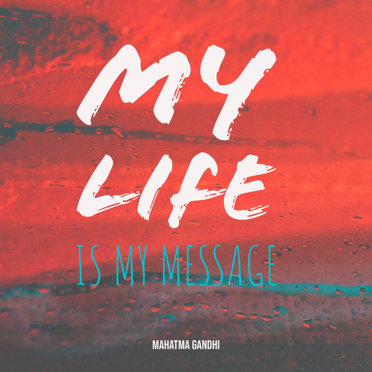 Red and Cyan Artistic Style Inspirational Quote Square Instagram Square